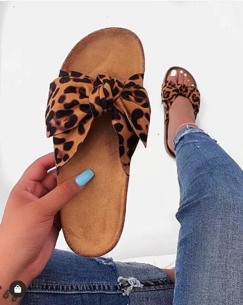 

2020thick bottom comfortable open back women's sandals summer beach shoes leopard print women's slide fashion shoes summer1, Black