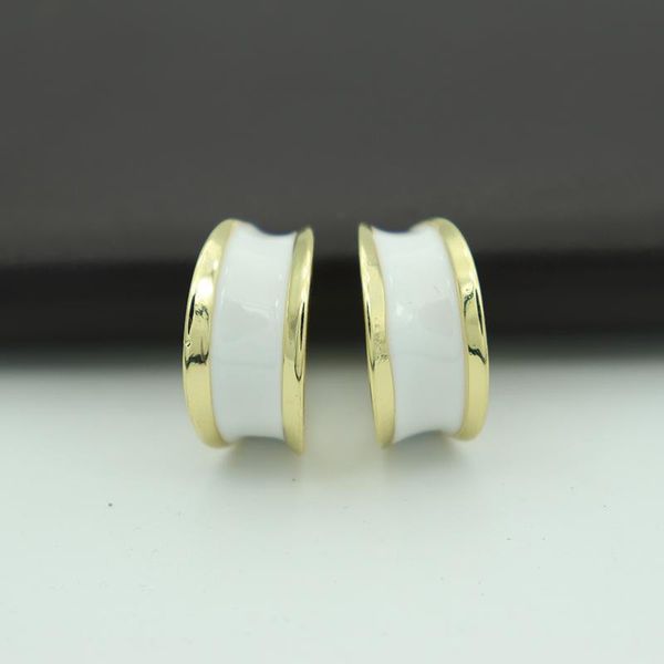 

stud fashion design earrings korean simple women enamel studs round earring for female party jewelry gift, Golden;silver