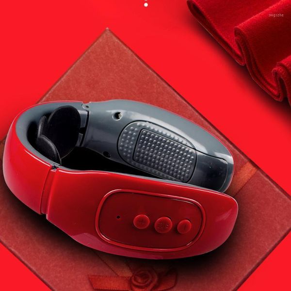 

electric neck massager physiotherapy 4heads magnetic pulse massage apparatus for neck pain relief massage equipment1