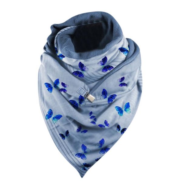 

fashion women printing button soft wrap casual warm scarves shawls face scarves fleece neck gaiter cover scarf, Blue;gray