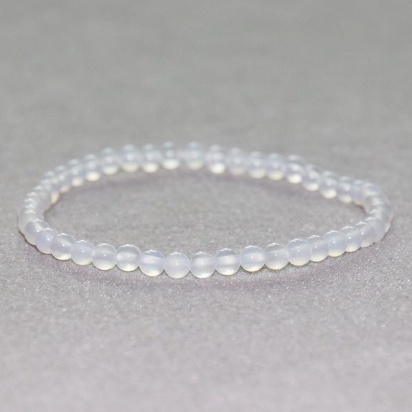 MG0017 Braccialetto di agata bianca all'ingrosso 4 mm Mini braccialetto di pietre preziose per le donne Naturla Stone Mala Beads Yoga Energy Protection Jewelry