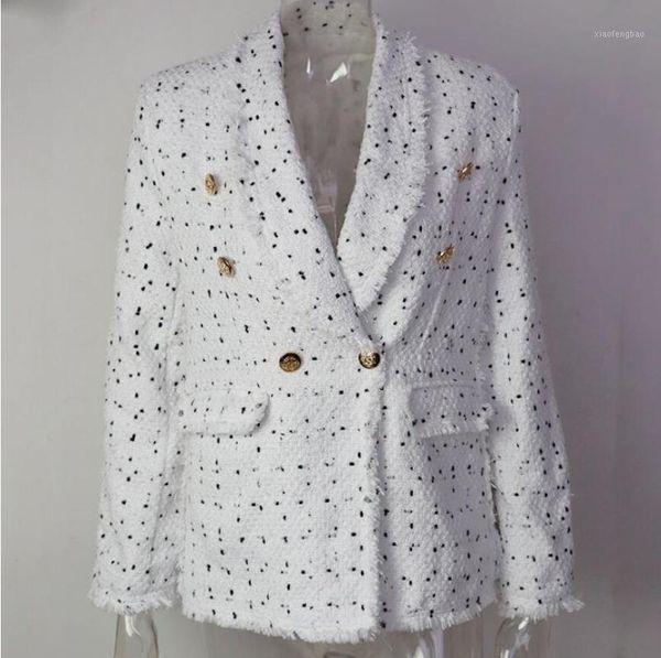 

fashion office ladies suit women blazer 2020 autumn new wool suit ladies slim turn-down collar double-breasted short blazer1, White;black