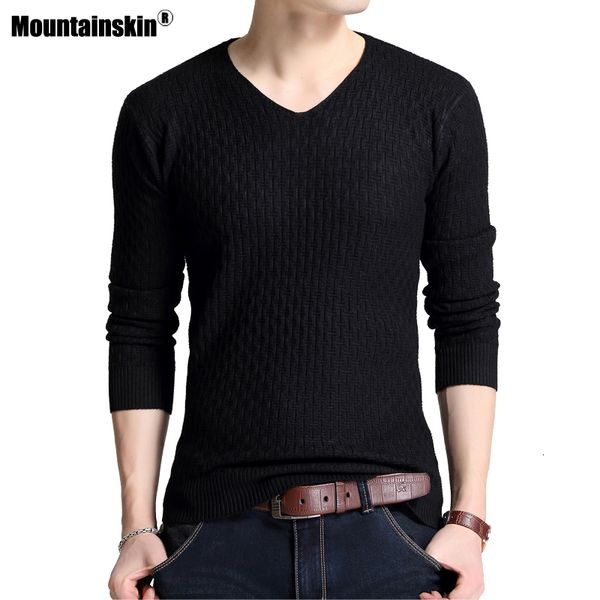 

moutainskin 2020 autumn men's new style mens slim fit v-neck knitwear casual fashion solid thin sweater male sa990