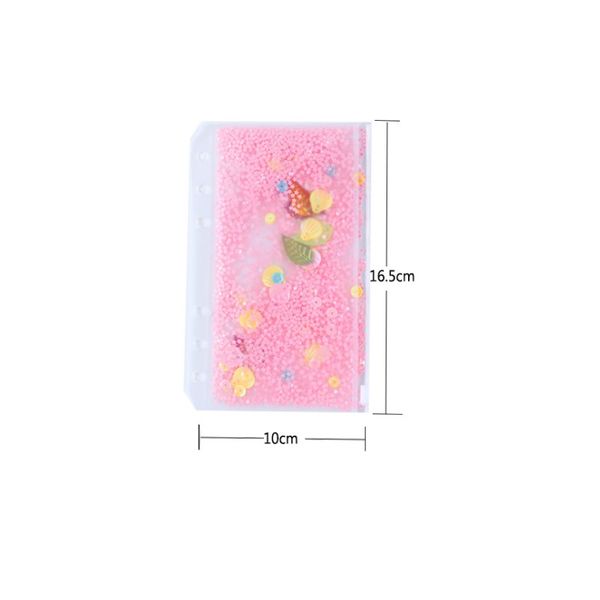 

a6 pvc notebook pocket with 6 holes glitter plastic binder inserts pockets 6 ring loose leaf bags filofax zipper envelopes flakes 148 n2