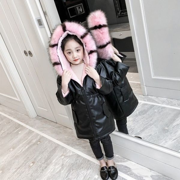 

babys fleece hoody faux fur coat kids leather jacket for children