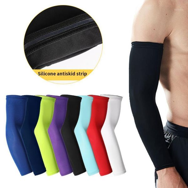 

elbow & knee pads compression sports arm sleeve basketball cycling warmer summer running tennis uv protection volleyball bands1, Black;gray