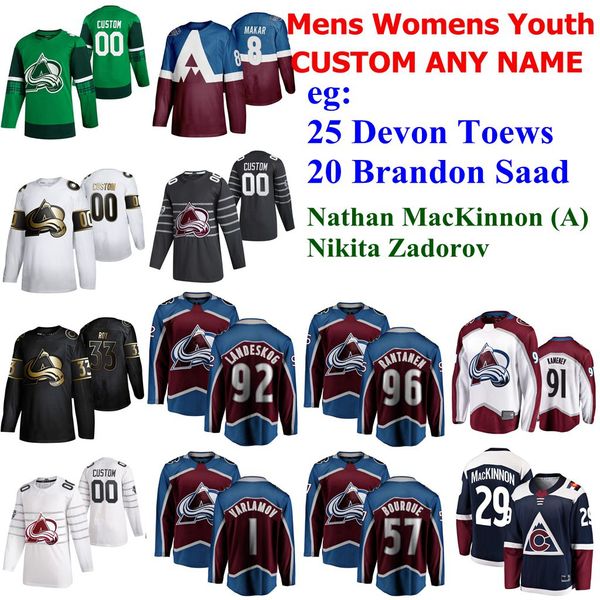 

all star colorado avalanche hockey jerseys 25 девон toews 20 brandon saad 8 cale makar 29 nathan mackinnon 16 никита задоров, Black;red