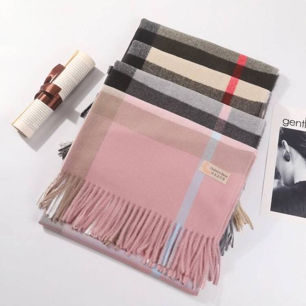 

2019 fashion winter designer 100% cashmere scarf women and men brand luxury big size classic check scarves pashmina infinity scarfs, Blue;gray