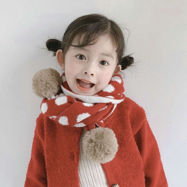 

scarf wool children's new in knitted autumn and winter of 2019, Red;brown