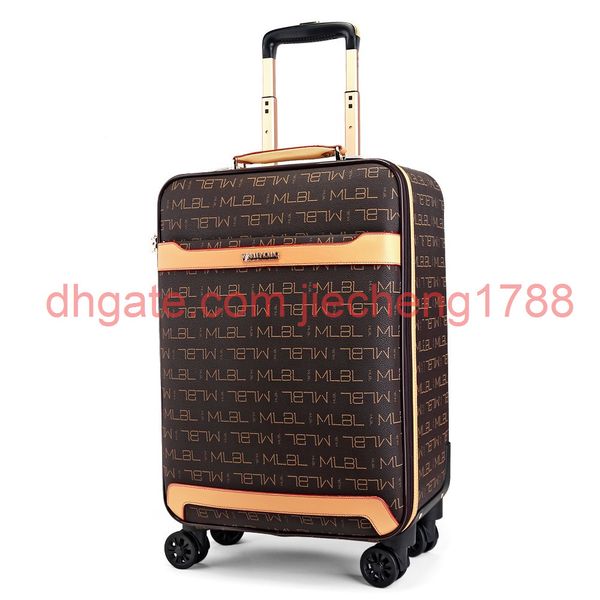 

leather suitcase bags luggage retro style plaid lite-shock 58cm 4.1kg brown black 20/24 inch