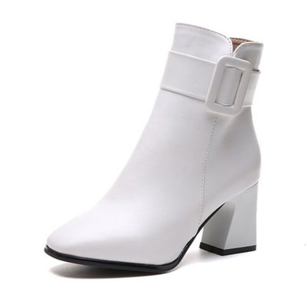 

new winter 2021 fashion for woman in artificial leather women's pointed to toe short boots high shoes boot 6v54, Black
