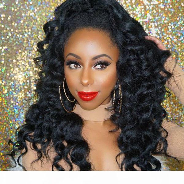 

pre plucked full lace front human hair wigs for black women brazilian loose deep wave wig lace front wigs with baby hair, Black;brown
