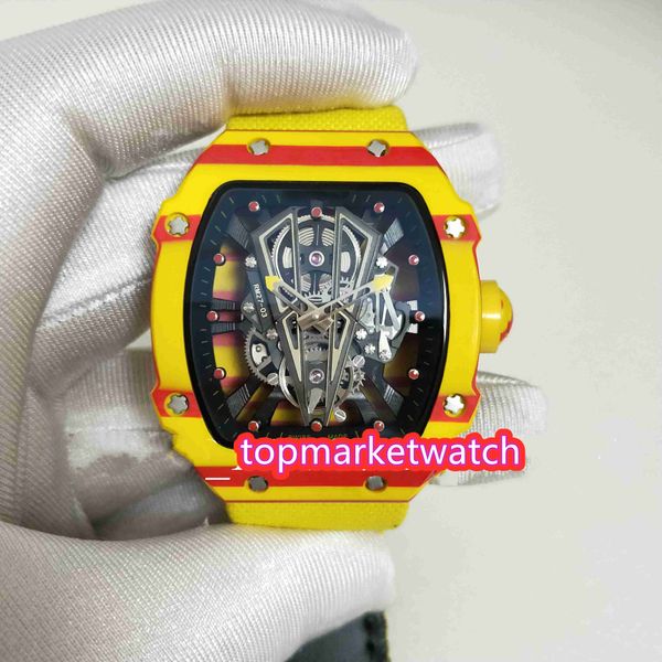 

высокие качества производители luxury супер новый автоподзаводом часы мужские спортивные rm27-03 рафа завод часы желтый кожаный ремешок ultr, Slivery;brown