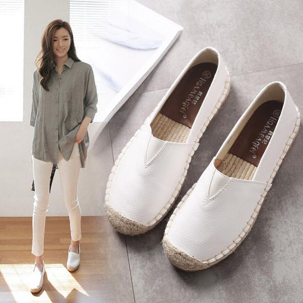 

flat sole shoes 2020 spring new straw fisherman shoes female a pedal womens, Black