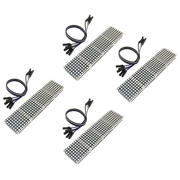 

4pcs 4 in 1 max7219 dot matrix 8 x 8 display module for with cables