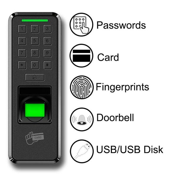 

fingerprint access control biometric door lock usb device time clock entry exit recorder employee digital machine safe home