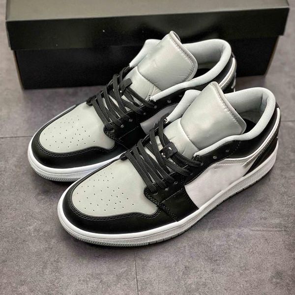 

высокое качество jumpman 1 low shadow баскетбольные ботинки 553558 039 черный дымковый white berathable sports кроссовки размер 36 ~ 46