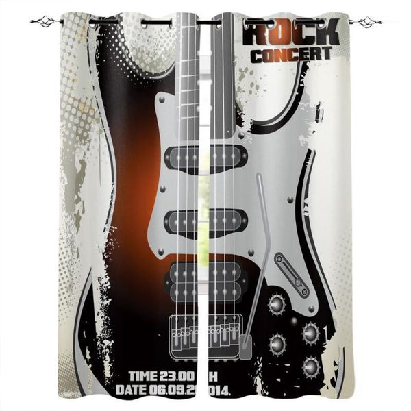 

curtain & drapes rock music guitar window curtains bedroom kitchen fabric treatment party decoration kids room home decor1