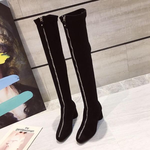 

fashion thigh high boots women winter boots 2020 new over knee women shoes high heels black warm fur