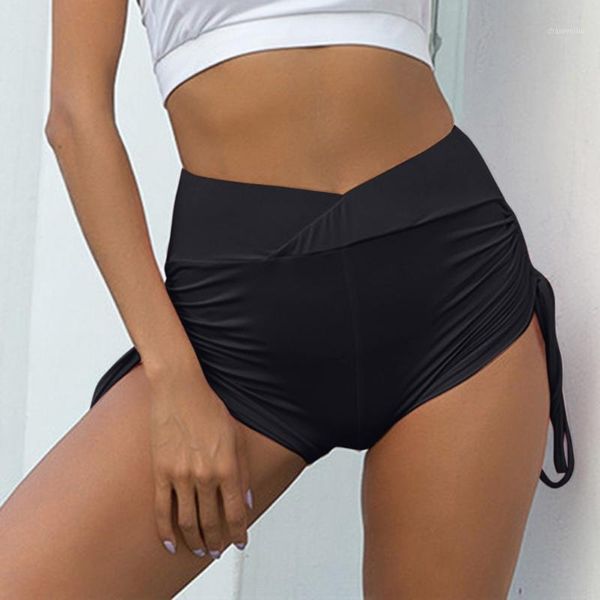 

yoga outfits women's solid fitness leggings short workout sports running breathable quick-drying #251, White;red