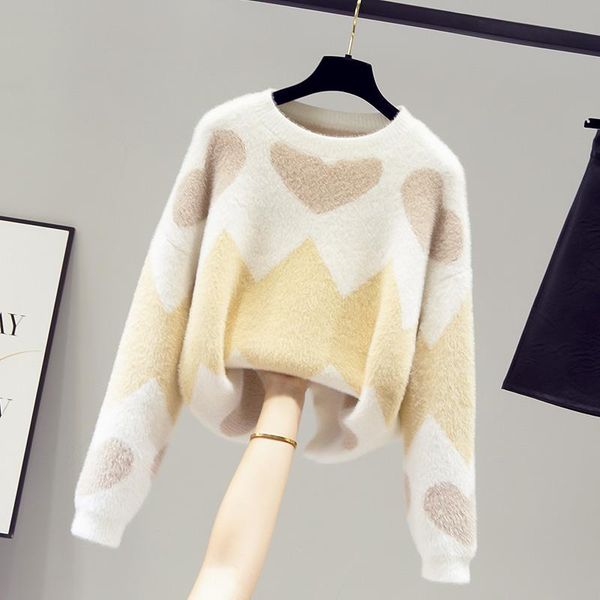 

mink velvet thickened loose wear women's sweaters women's winter clothes new autumn and winter with explosive coats, White;black