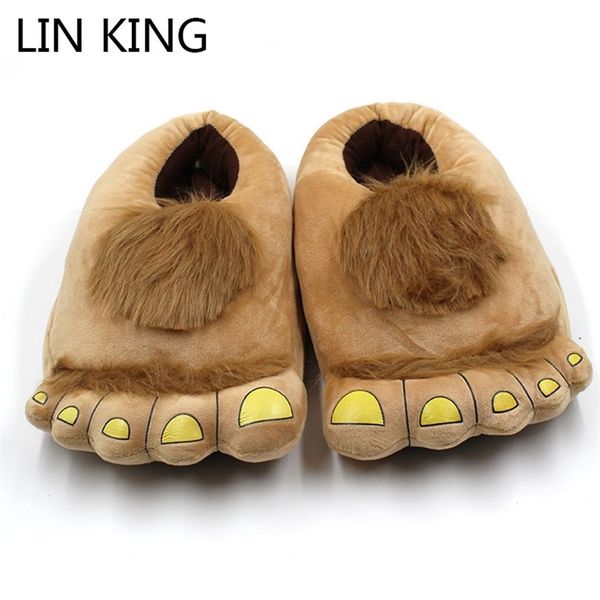 

lin king sweet savage foot winter home floor slippers warm plush indoor cotton shoes non-slip bedroom shoes for lovers y200706, Black