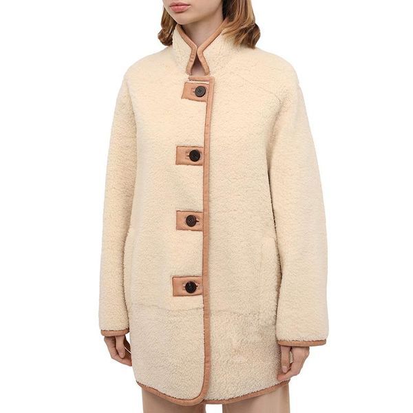 

women's wool & blends malina fashion single breasted coats women elegant vintage stand collar jackets straight mid length ladies, Black