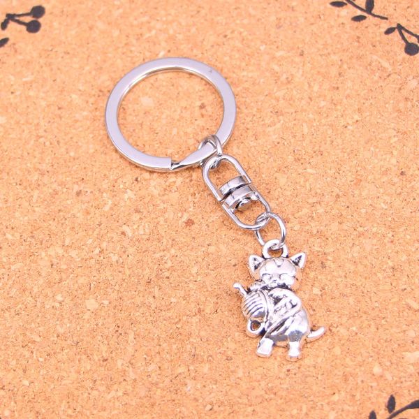 

fashion keychain 25*15mm cat yarn ball pendants diy jewelry car key chain ring holder souvenir for gift, Slivery;golden