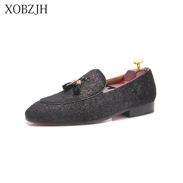 

xbozjh 2020 new men shoes handmade leisure style men wedding party party shoes summer flats loafers big size, Black