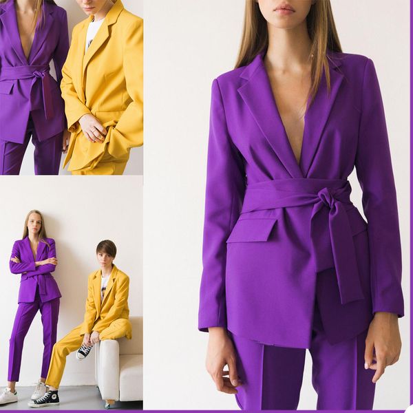 

spring purple mother of the bride pants suit women ladies formal evening party tuxedos formal work wear for wedding 2 pcs, Black;red
