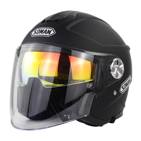 

мода motorcycle скутер шлем 3/4 open face halmet с двойным объективом, моток