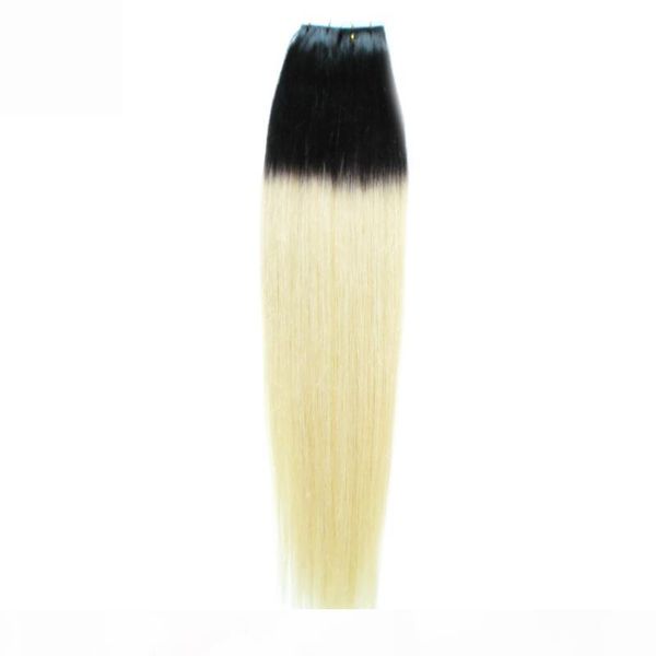 

blonde hair extensions t1b 613 remy ombre hair extensions tape 100g remy skin weft hair ombre 40pcs tape extensions 14" 16" 18&quo, Black