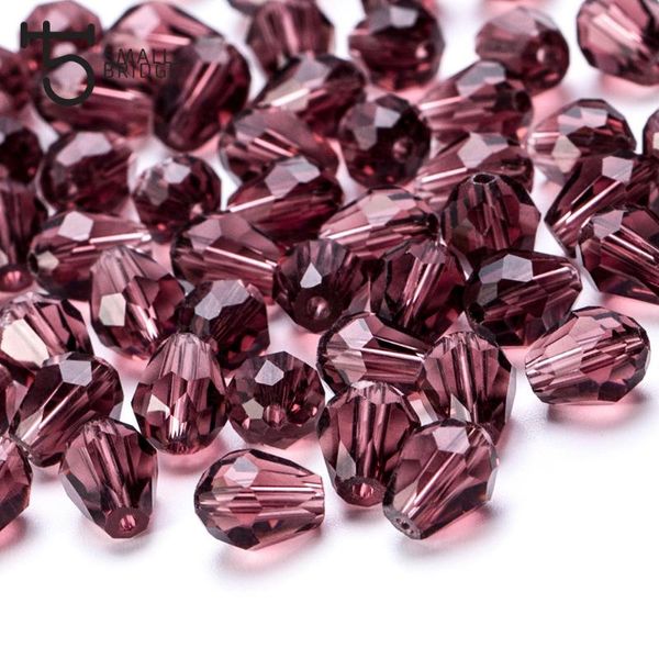 

50pcs/lot austria loose purple teardrop glass beads for making jewelry women diy faceted briolette crystal beads wholesale