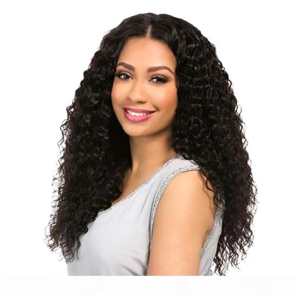 

z&f 100% human hair full lace wigs for black women 16inch long kinky curly lace wigs, Black;brown