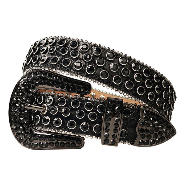 

vintage western rhinestones belt removable buckle cowboy cowgirl bling leather crystal studded belt for women men, Black;brown