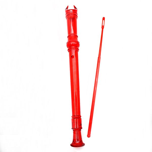 

durable 8-hole translucent recorder clarinet for kids musical toy 329mm red