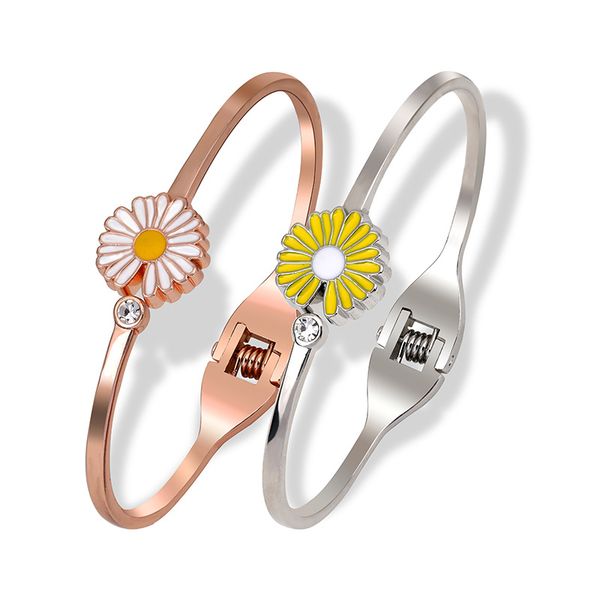 

little daisy bracelet new women's open adjustable bracelet gold-plated chrysanthemum women factory price expert design quality latest s, Golden;silver