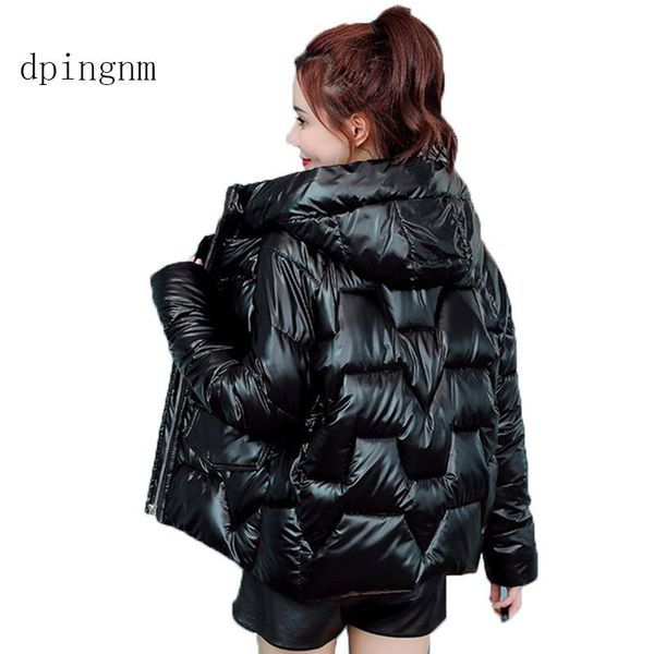 

2020 зима новых женщин куртки тонкого parkas женщина вниз хлопок с капюшоном шинель толстые теплого сыпучие повседневный студент пальто, Black