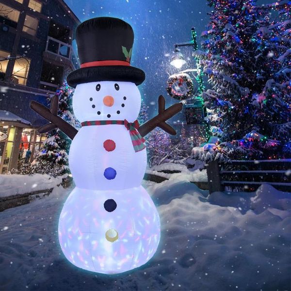 

christmas decorations lovely snowman inflatable model built-in 3 super bright color rotating led lights for yard home lawn decor