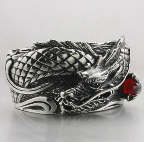

charm bracelets men huge heavy mens boys biker rock punk dragon bracelet bangle, Golden;silver