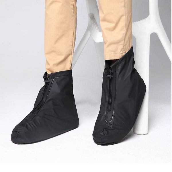 

fashion pvc waterproof shoe cover reusable non-slip rain boots set sile thick wear-resistant shoe covers easy sqcynt