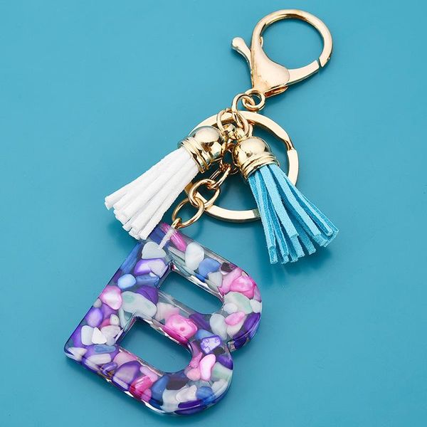 

1pcs alloy leather tassel key chain diy garments craft decorative accessories woman phone bag 26 letter tassels fringe pendants h jllrva