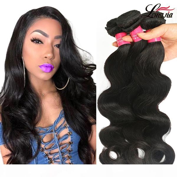 

unprocessed peruvian body wave virgin hair 3 4 bundles body wave human hair bundles natural color peruvian human hair extension, Black