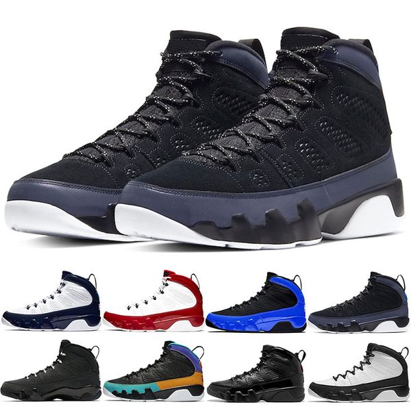 

mens basketball shoes 9 9s men trainers jumpman racer blue bred unc gym red citrus trainer sport sneakers size 41-47, Black