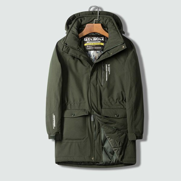 

men's winter jacket hooded large size 8xl warm coat mid long windbreaker male autumn thick down cotton-padd thermal parka men lj200919, Black