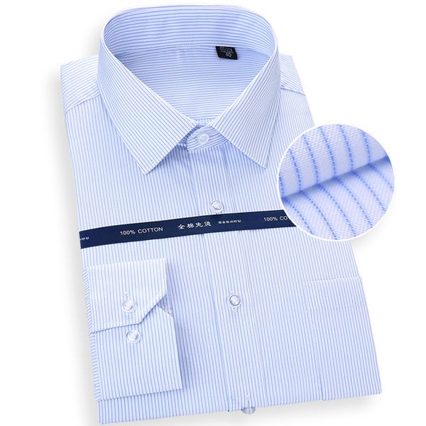 

pure cotton oversized shirt for men long sleeve striped solid formal man's shirts 8xl white square collar comfortable clothing lj200925, White;black