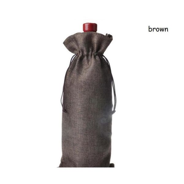 

jute wine bags champagne wine bottle covers gift pouch burlap packaging bag wedding party decoration wine ba sqctpc new_dhbest