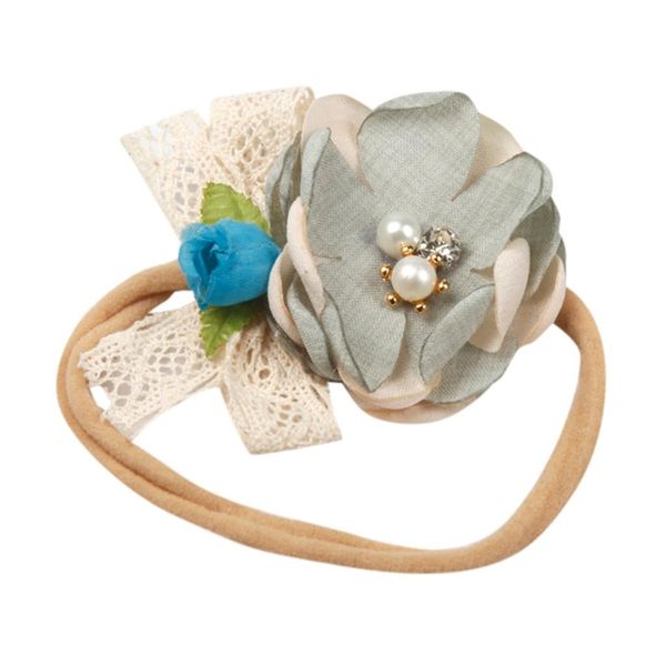 

30cute детская цветы мягкая нейлоновая высокой упругости воздуха группа baby baby infant headdress head wrap эластичный тюрбан оголовье bbys, Slivery;white