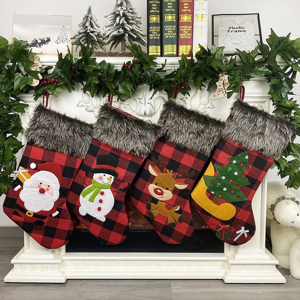 

santa snowman xmas hanging decoration stocking christmas stockings candy gift bags 200pcs t1i2225