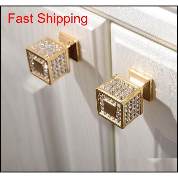 

super luxury 24k real gold czech crystal drawer cabinet knobs door handle furniture knobs pull ha qylbgr toys2010
